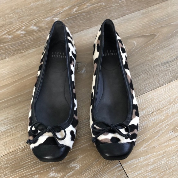 Stuart Weitzman Shoes - 🟣 Stuart Weitzman Calf Hair Leopard Cheetah Leather Ballet Flats